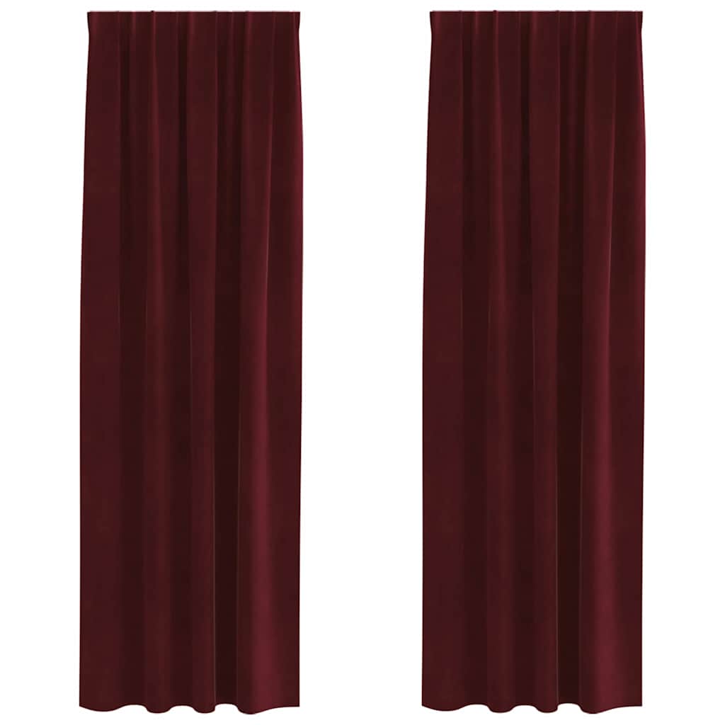 Perdele opace 2 pcs Roșu Vin 140 x 260 cm Catifea