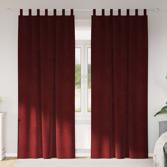 Perdele opace 2 pcs Roșu Vin 140 x 245 cm Catifea