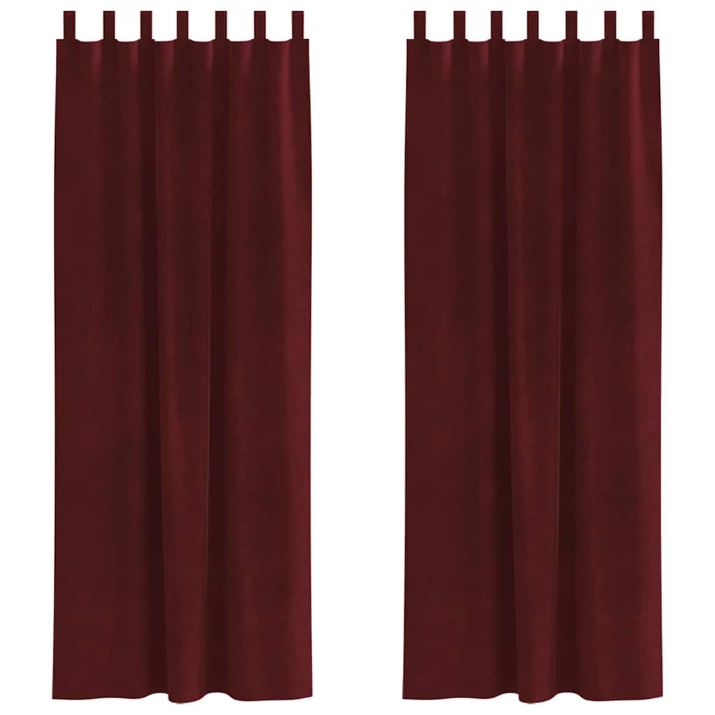 Perdele opace 2 pcs Roșu Vin 140 x 260 cm Catifea