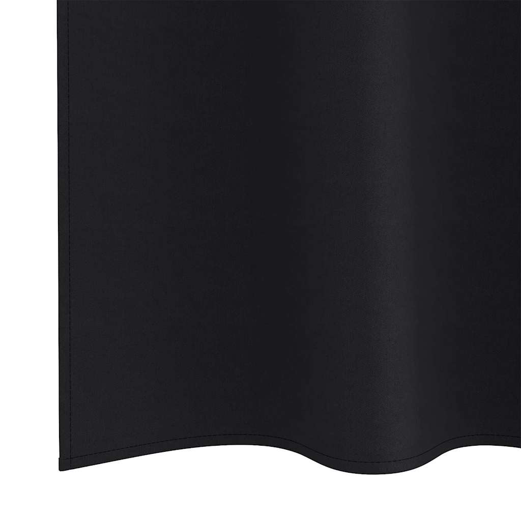 Perdele Opaque cu Inel 2 pcs Negru 140 x 140 cm Poliester