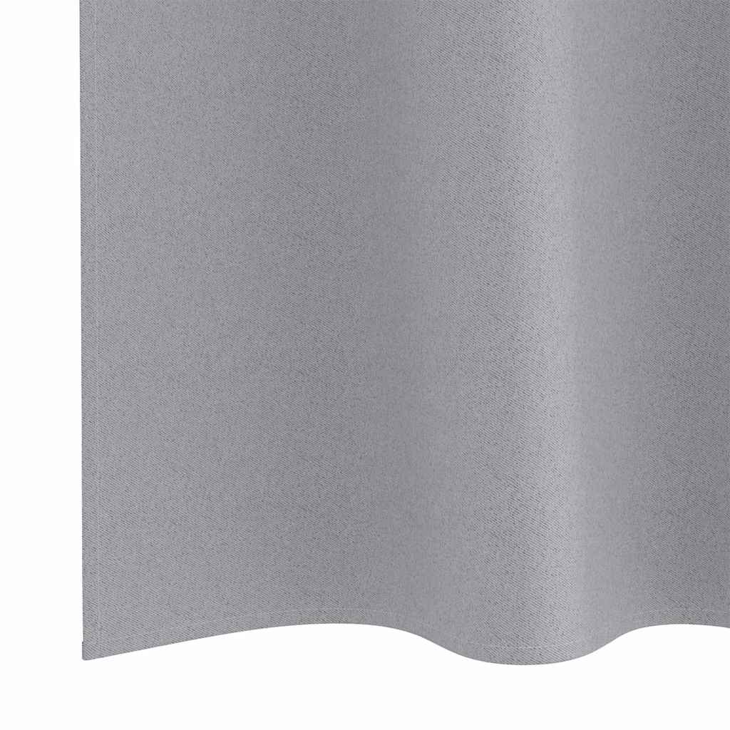 Perdele Opaque cu Inel 2 pcs Gri deschis 140 x 140 cm Poliester