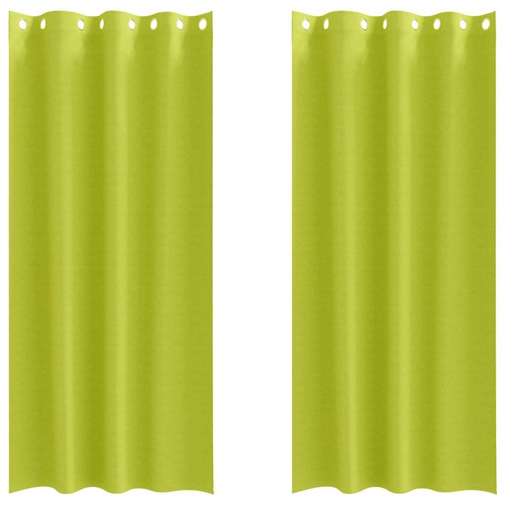 Perdele Opaque cu Inel 2 pcs Verde 225 x 140 cm Poliester