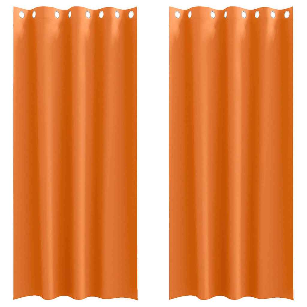 Perdele Opaque cu Inel 2 pcs Portocalie Aprinsă 225 x 140 cm