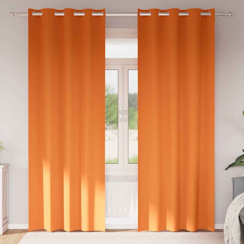 Perdele Opaque cu Inel 2 pcs Portocalie Aprinsă 245 x 140 cm