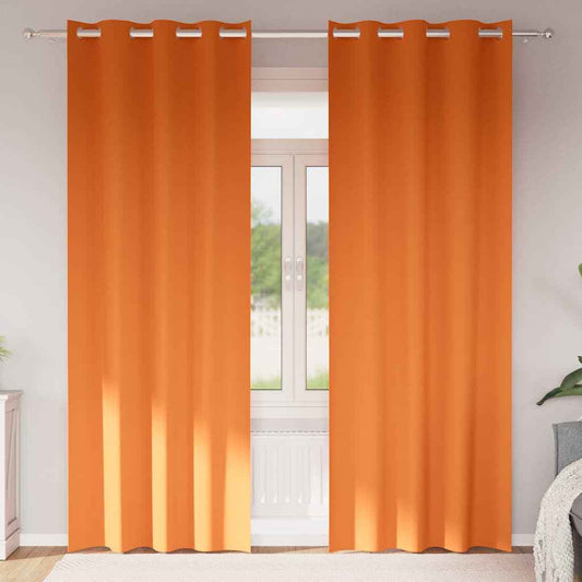 Perdele Opaque cu Inel 2 pcs Portocalie Aprinsă 260 x 140 cm