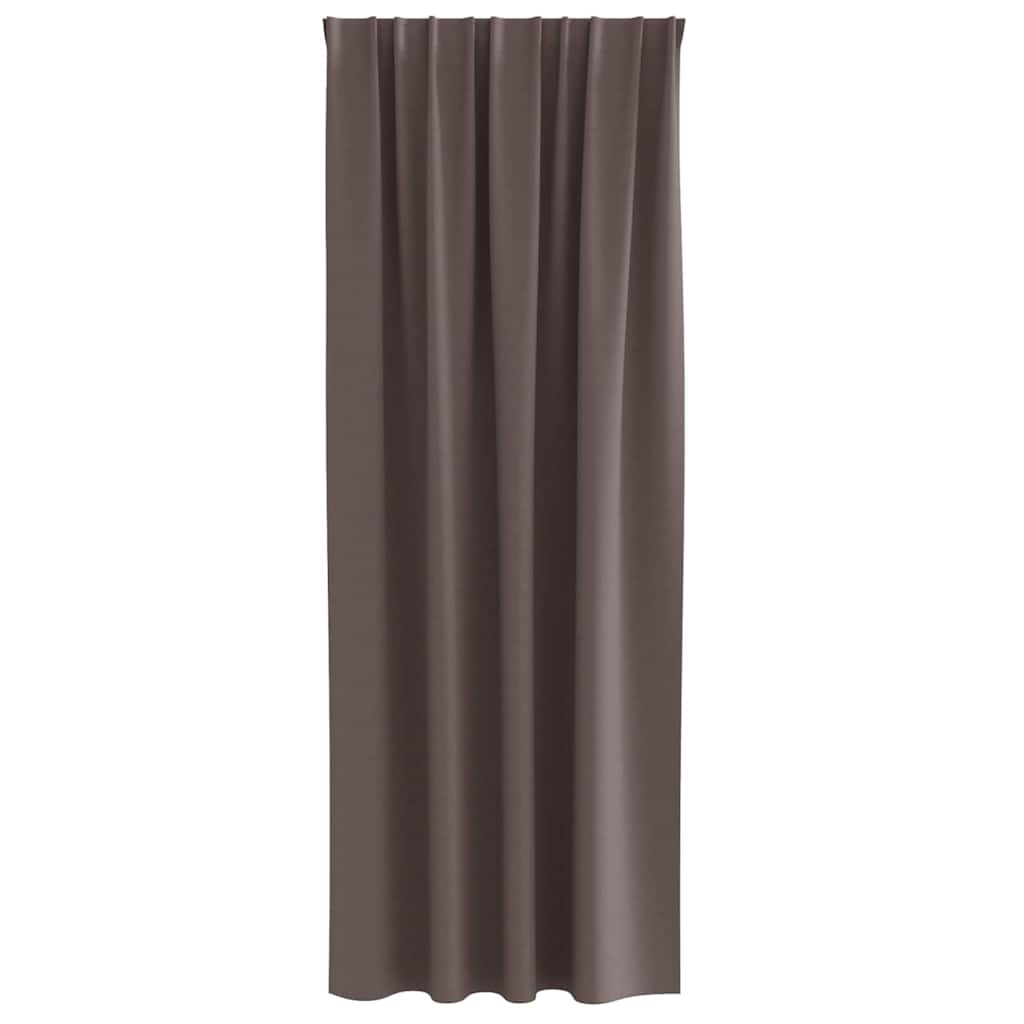 Perdele Opaque cu Inel 2 pcs Maro închis 260 x 140 cm Poliester