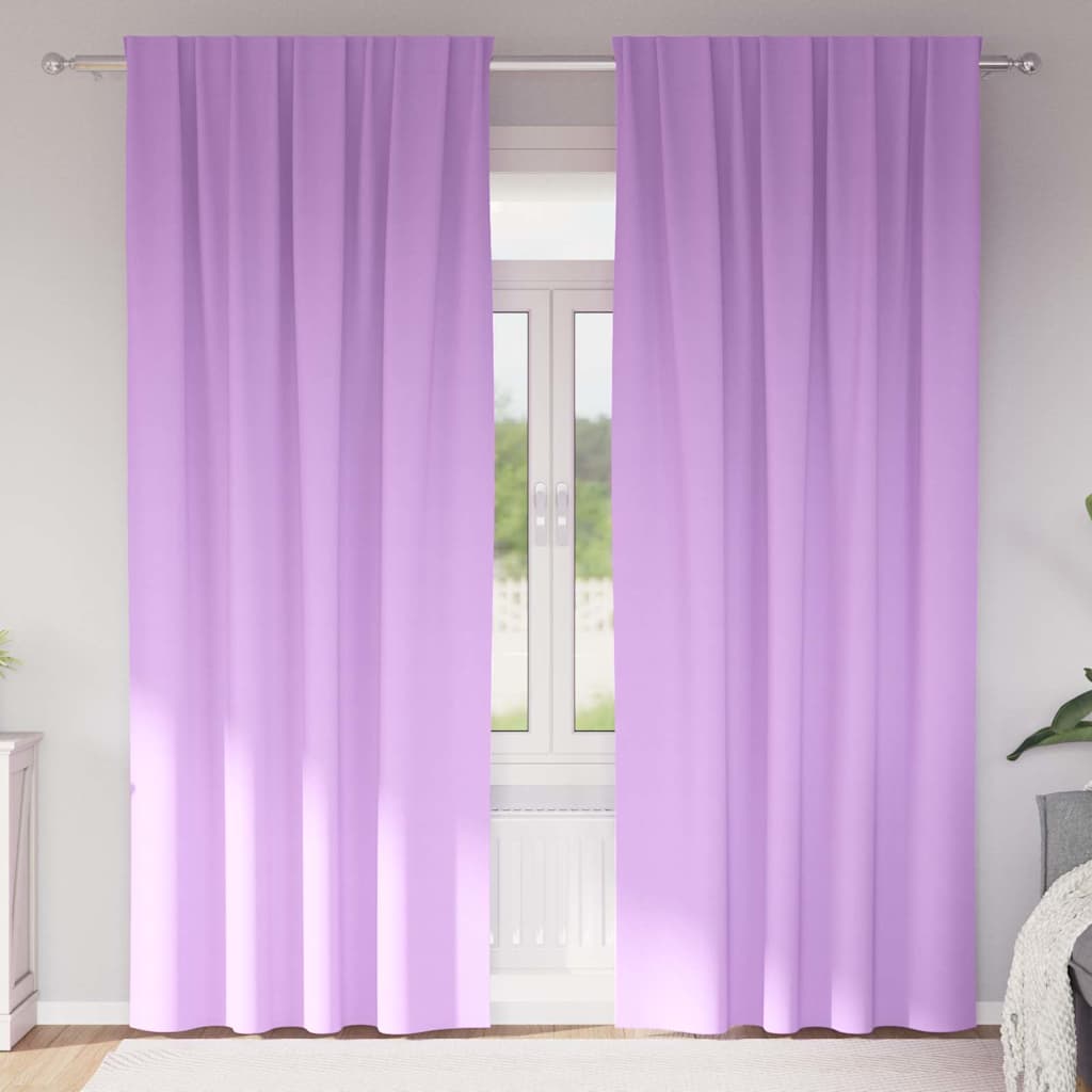 Perdele Opaque cu Inel 2 pcs Violet 260 x 140 cm Poliester