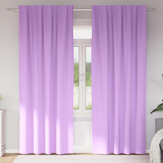 Perdele Opaque cu Inel 2 pcs Violet 260 x 140 cm Poliester