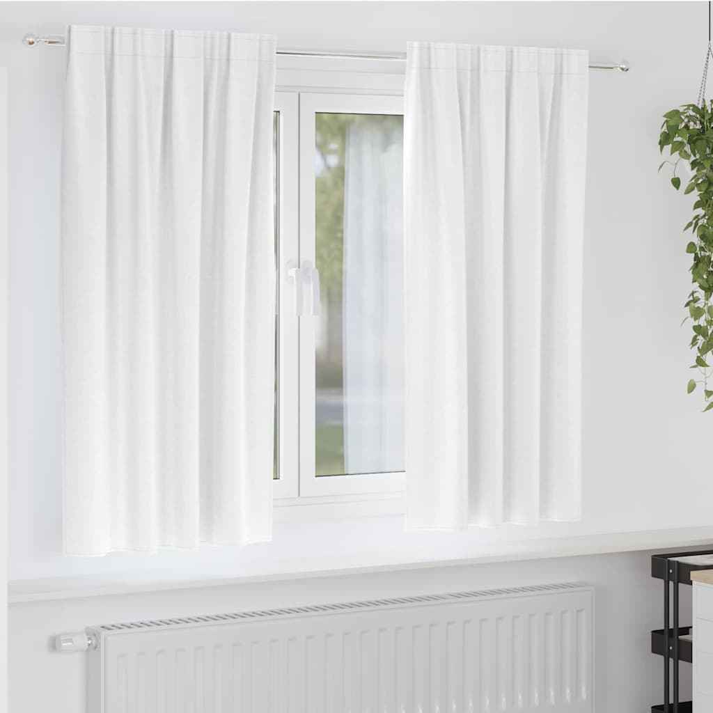 Perdele Opaque cu Inel 2 pcs Alb strălucitor 175 x 140 cm