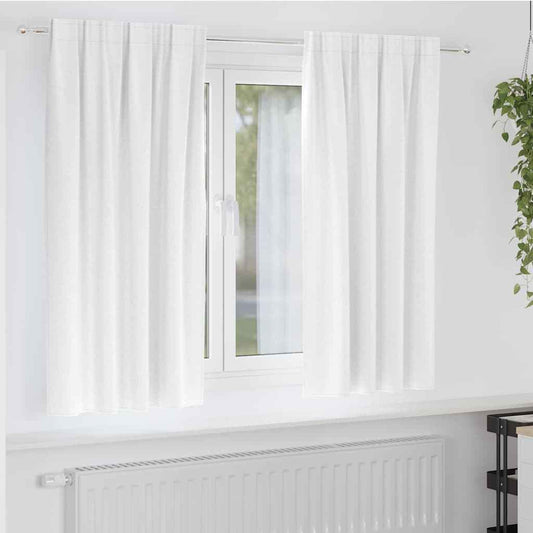 Perdele Opaque cu Inel 2 pcs Alb strălucitor 175 x 140 cm