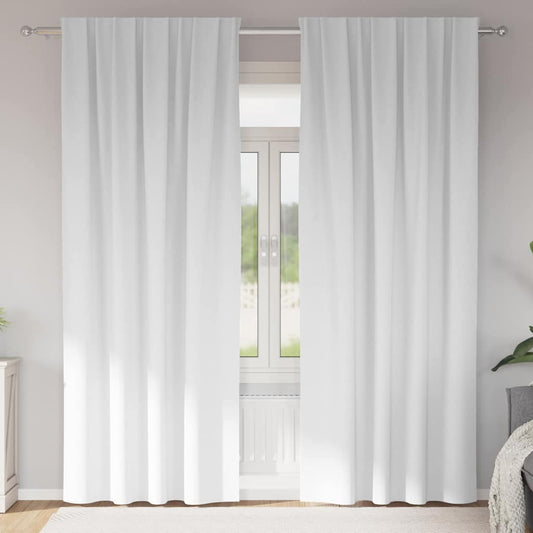 Perdele Opaque cu Inel 2 pcs Alb pur 225 x 140 cm Poliester