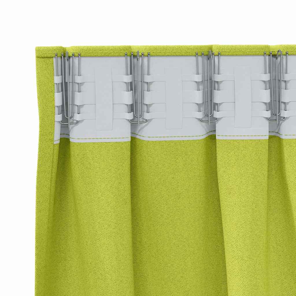 Perdele Opaque cu Inel 2 pcs Verde 260 x 140 cm Poliester