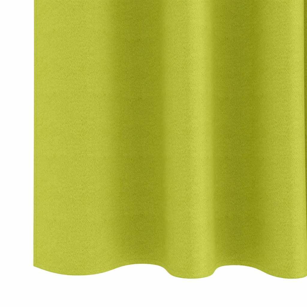 Perdele Opaque cu Inel 2 pcs Verde 260 x 140 cm Poliester