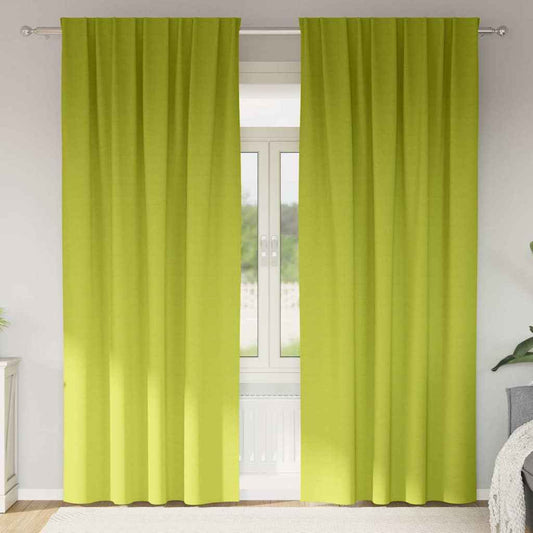 Perdele Opaque cu Inel 2 pcs Verde 260 x 140 cm Poliester