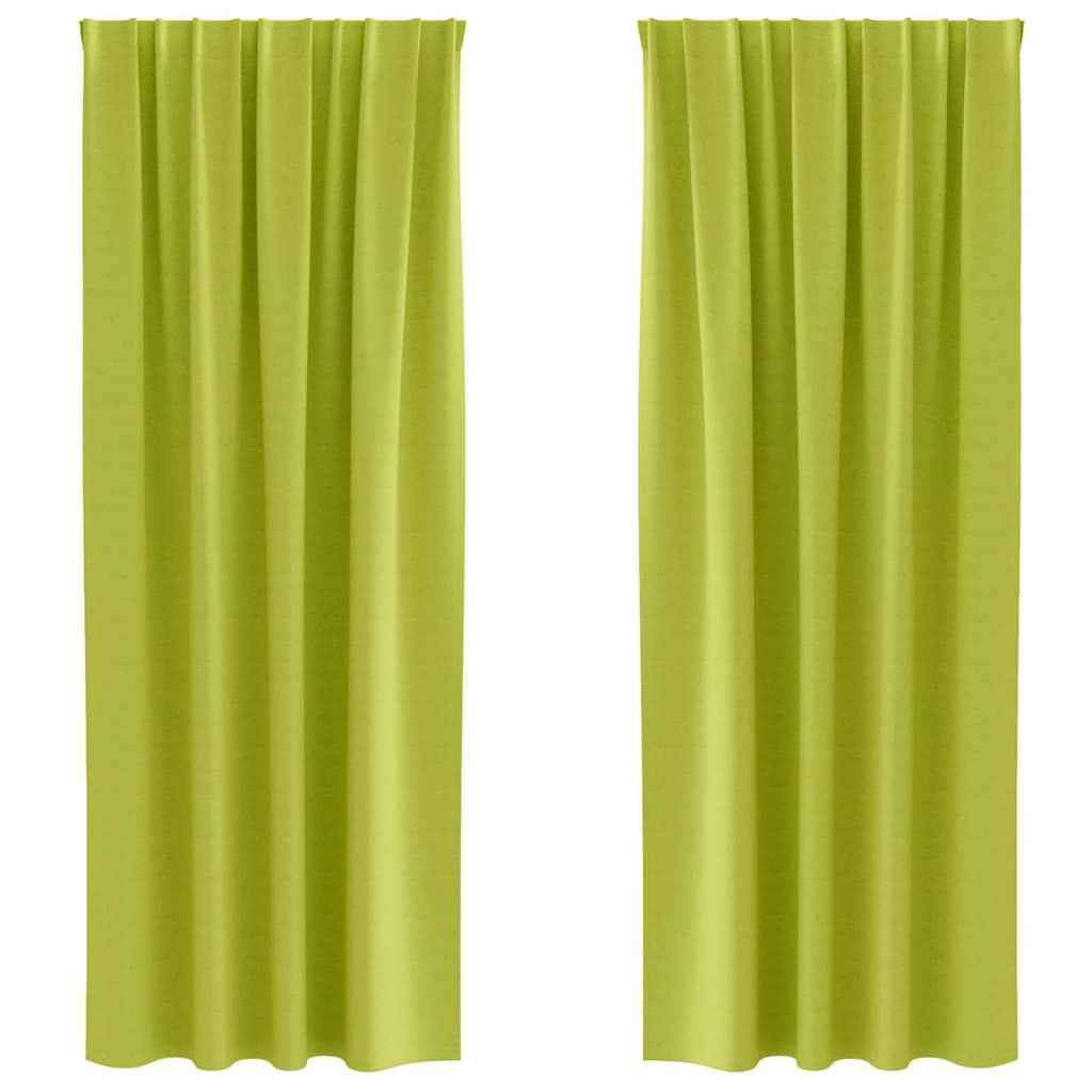 Perdele Opaque cu Inel 2 pcs Verde 260 x 140 cm Poliester