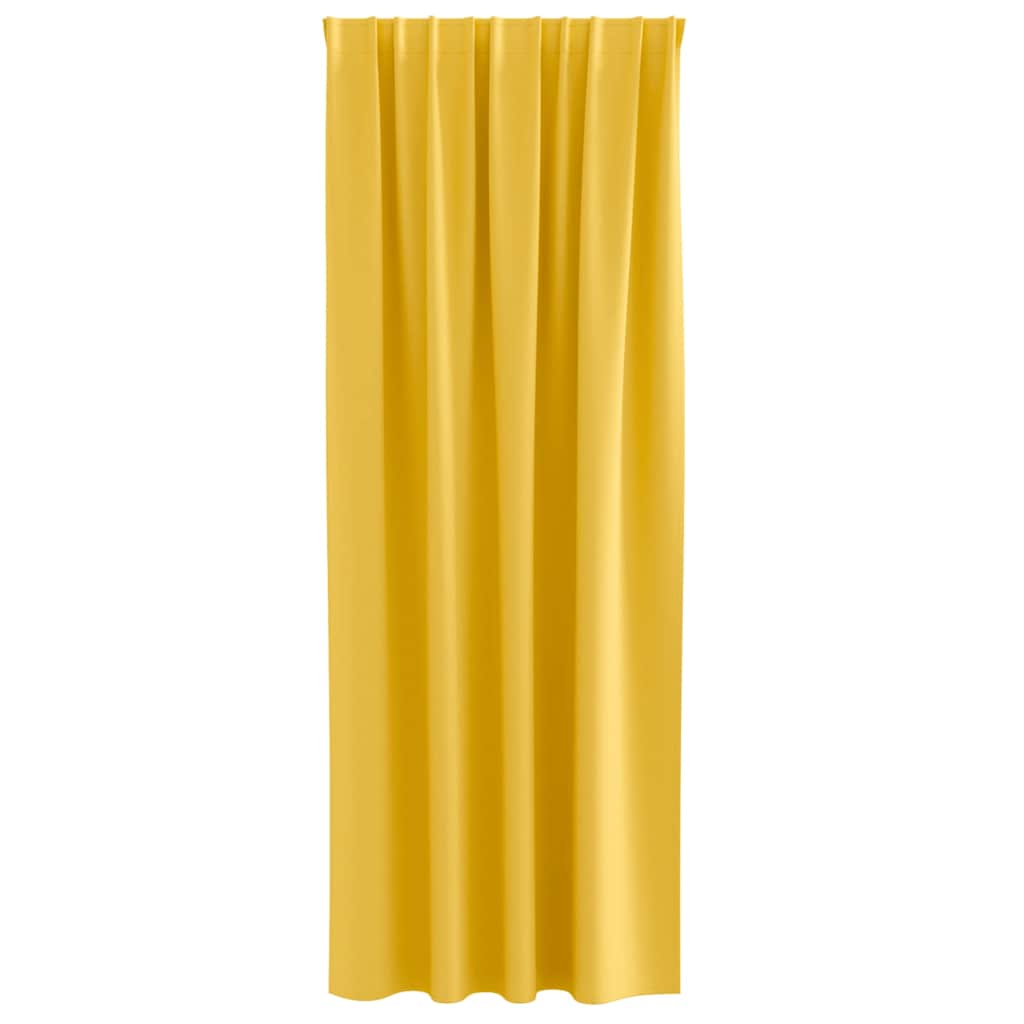 Perdele Opaque cu Inel 2 pcs Galben muștar 245 x 140 cm