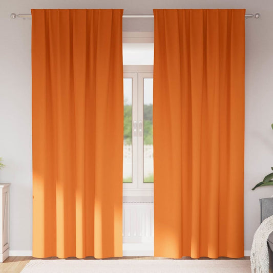 Perdele Opaque cu Inel 2 pcs Portocalie Aprinsă 245 x 140 cm