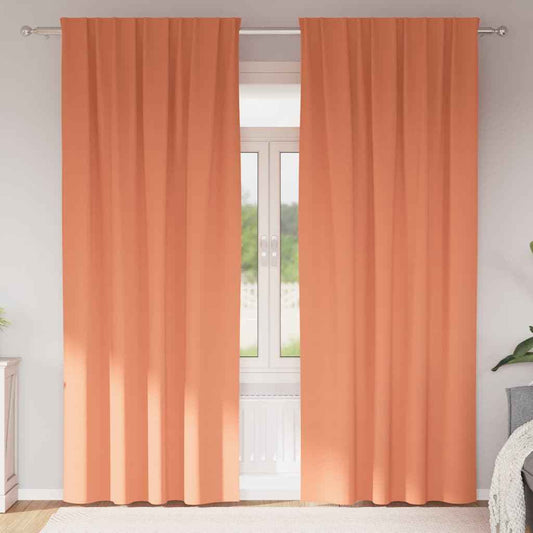 Perdele Opaque cu Inel 2 pcs Terracota 260 x 140 cm Poliester