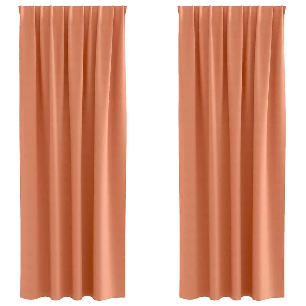 Perdele Opaque cu Inel 2 pcs Terracota 260 x 140 cm Poliester