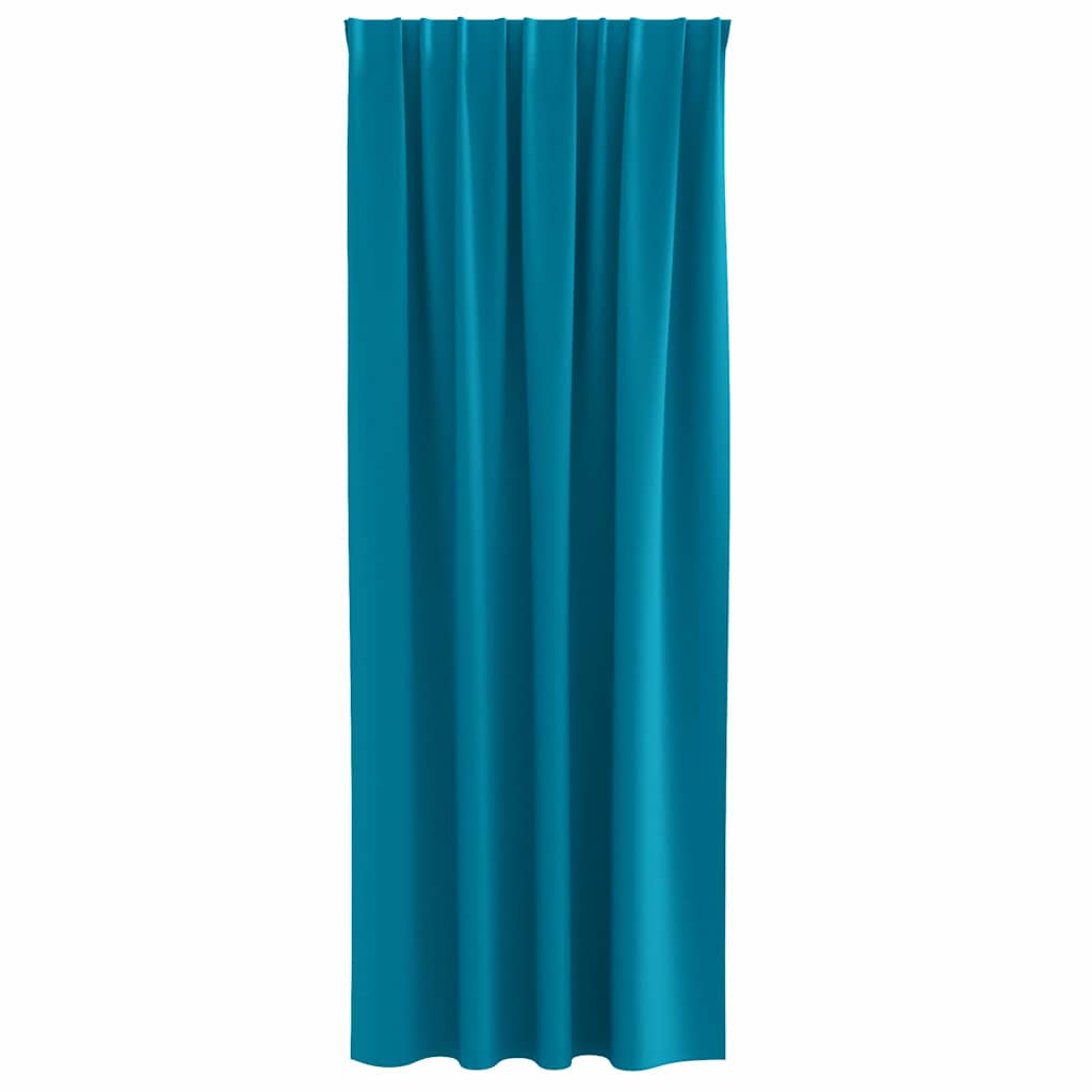 Perdele Opaque cu Inel 2 pcs Turcoaz 225 x 140 cm Poliester