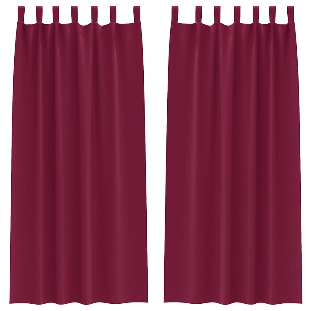 Perdele Opaque cu Inel 2 pcs Roșu Vin 260 x 140 cm Poliester