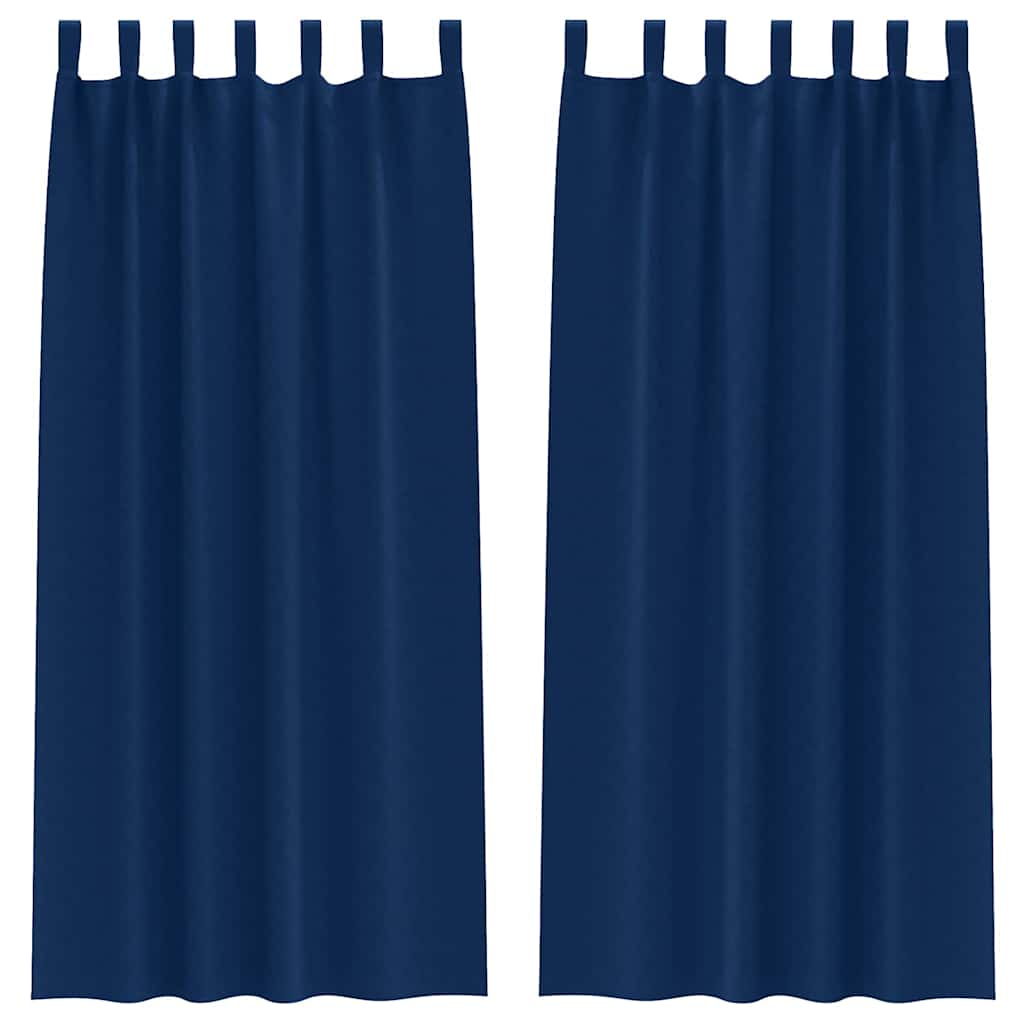 Perdele Opaque cu Inel 2 pcs Albastru închis 260 x 140 cm