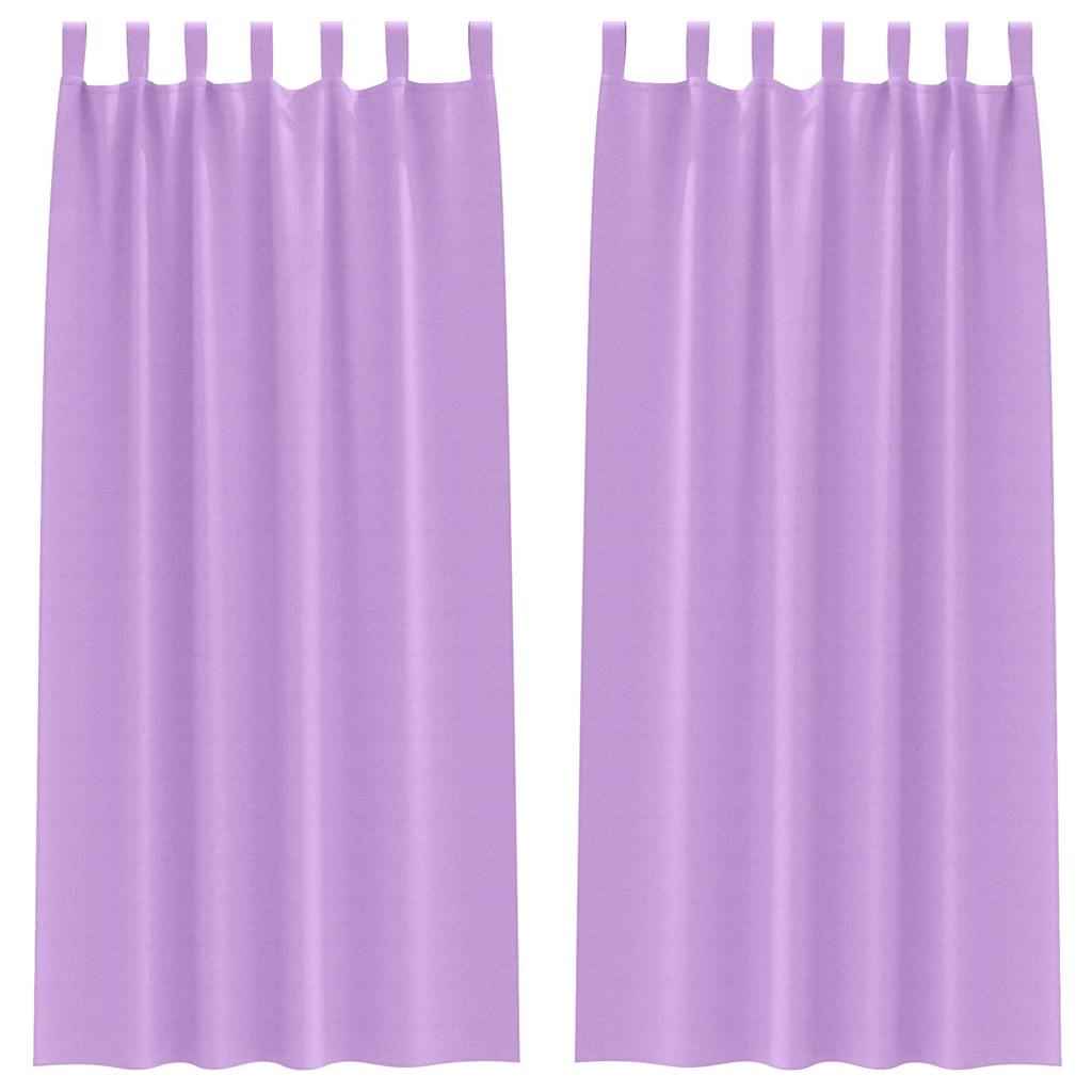 Perdele Opaque cu Inel 2 pcs Violet 245 x 140 cm Poliester