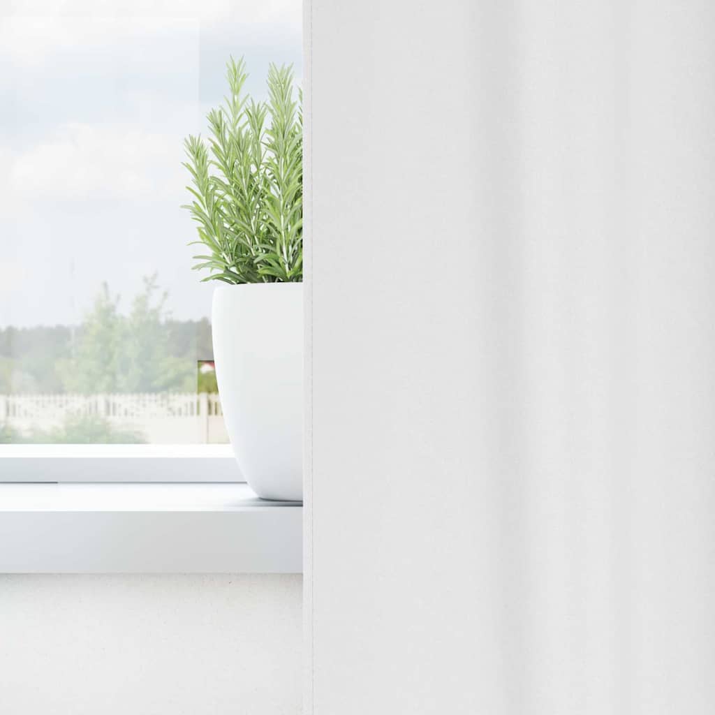 Perdele Opaque cu Inel 2 pcs Alb pur 245 x 140 cm Poliester