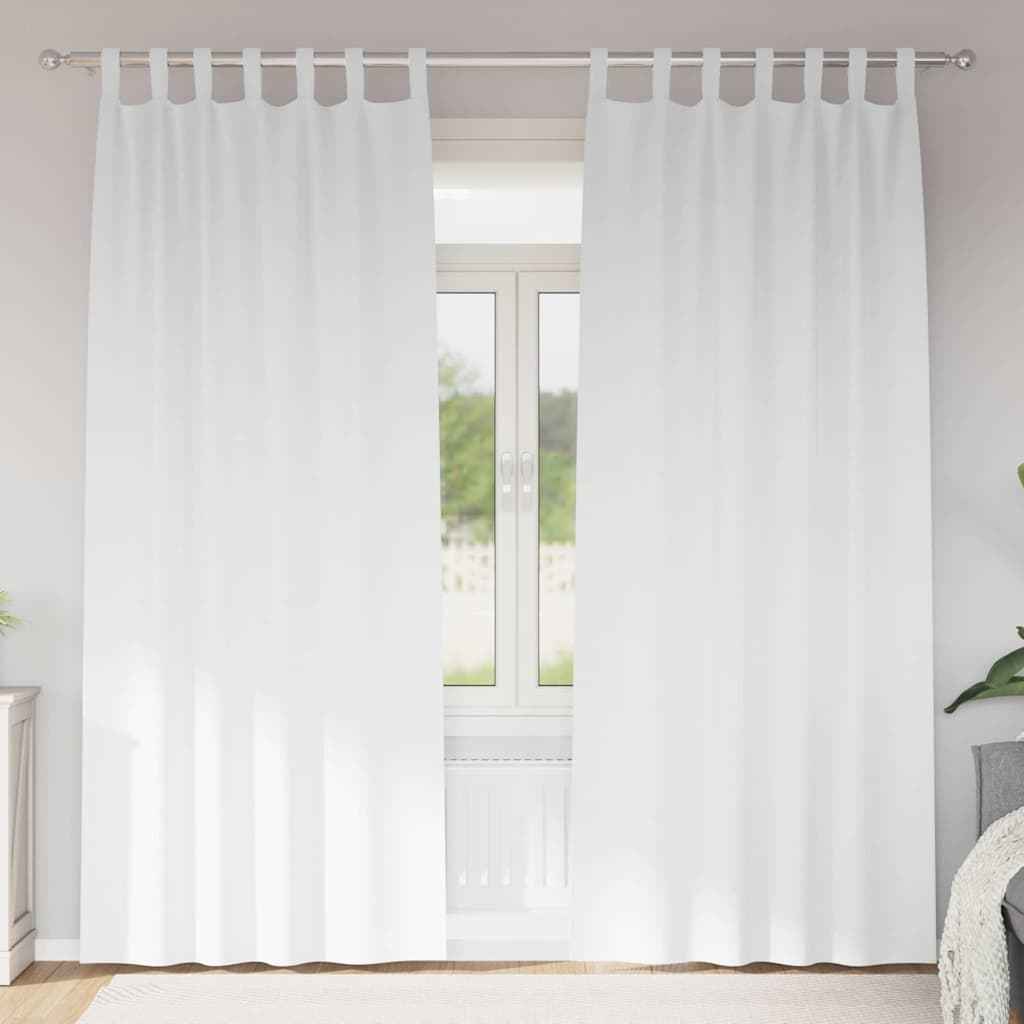 Perdele Opaque cu Inel 2 pcs Alb pur 245 x 140 cm Poliester