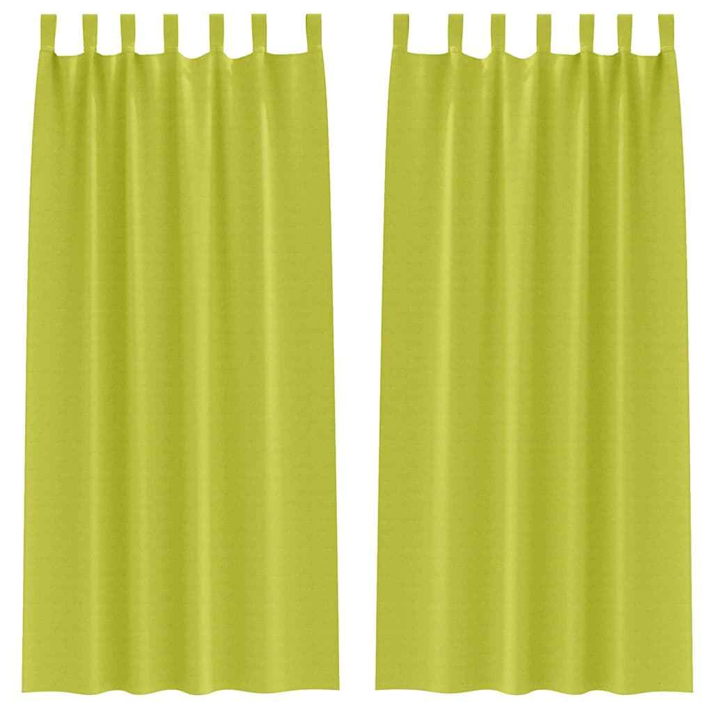 Perdele Opaque cu Inel 2 pcs Verde 225 x 140 cm Poliester