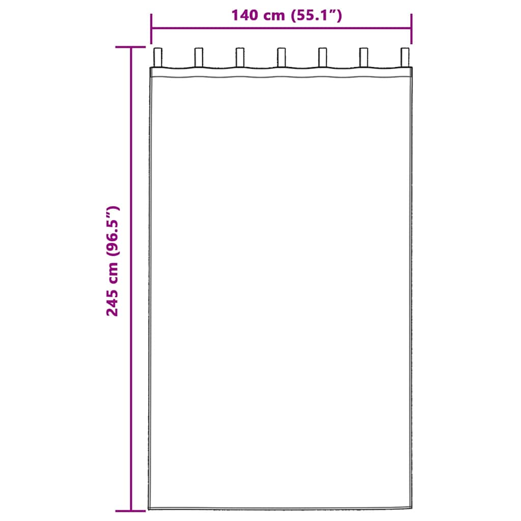 Perdele Opaque cu Inel 2 pcs Galben muștar 245 x 140 cm