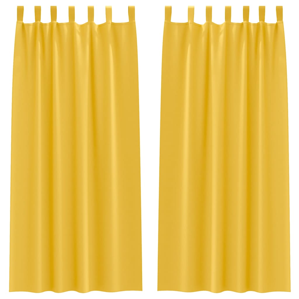 Perdele Opaque cu Inel 2 pcs Galben muștar 260 x 140 cm