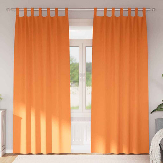 Perdele Opaque cu Inel 2 pcs Portocalie Aprinsă 245 x 140 cm