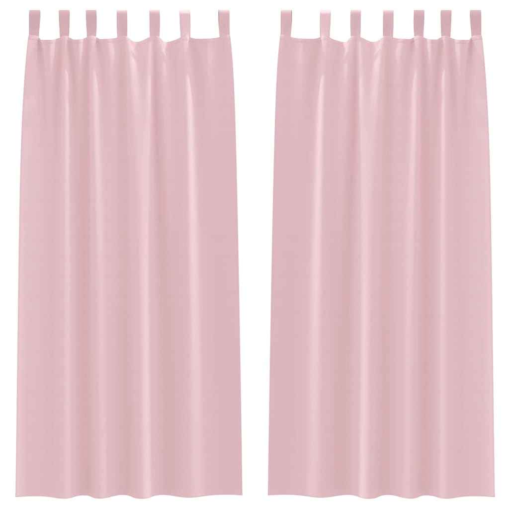 Perdele Opaque cu Inel 2 pcs Roz bebe 245 x 140 cm Poliester