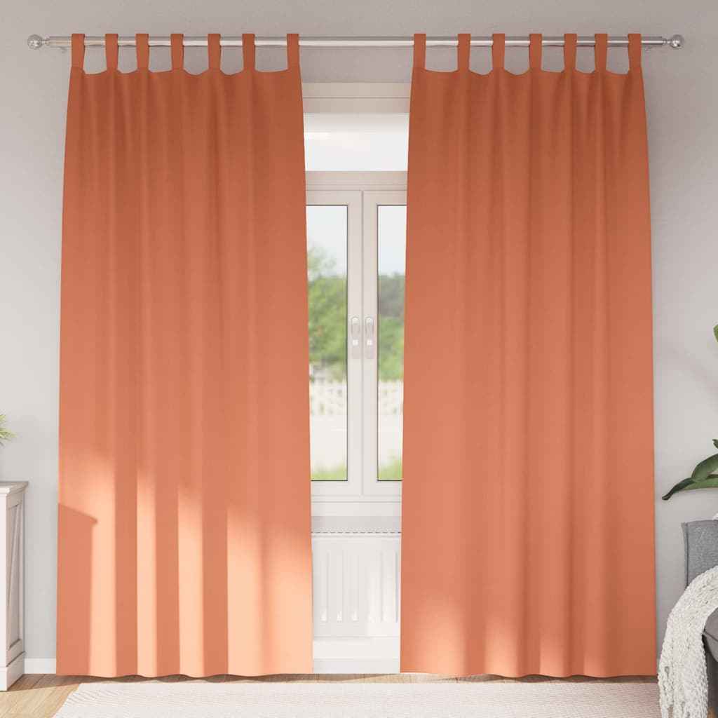Perdele Opaque cu Inel 2 pcs Terracota 260 x 140 cm Poliester