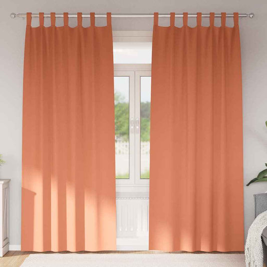 Perdele Opaque cu Inel 2 pcs Terracota 260 x 140 cm Poliester