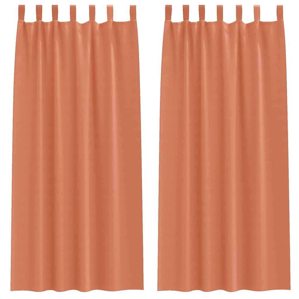 Perdele Opaque cu Inel 2 pcs Terracota 260 x 140 cm Poliester