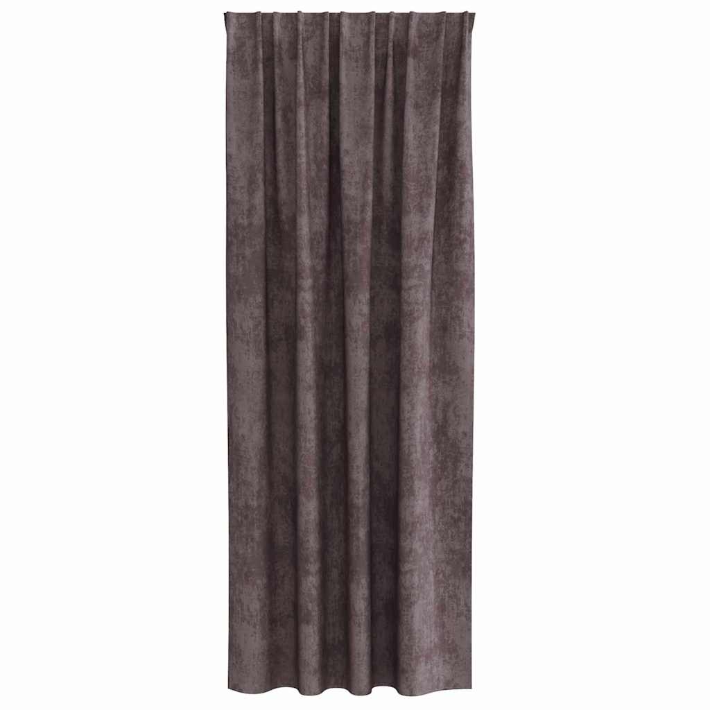 Cortine din catifea cu perdele 2 pcs Maro 245 x 140 cm Catifea