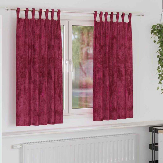 Cortine din catifea cu perdele 2 pcs bordo 175 x 140 cm Catifea