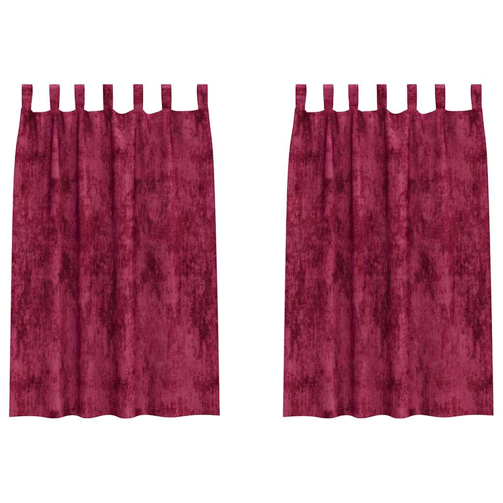 Cortine din catifea cu perdele 2 pcs bordo 175 x 140 cm Catifea