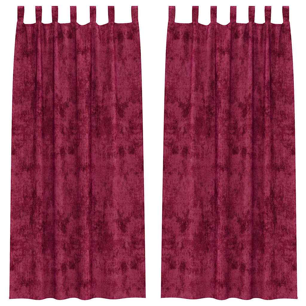 Cortine din catifea cu perdele 2 pcs bordo 245 x 140 cm Catifea