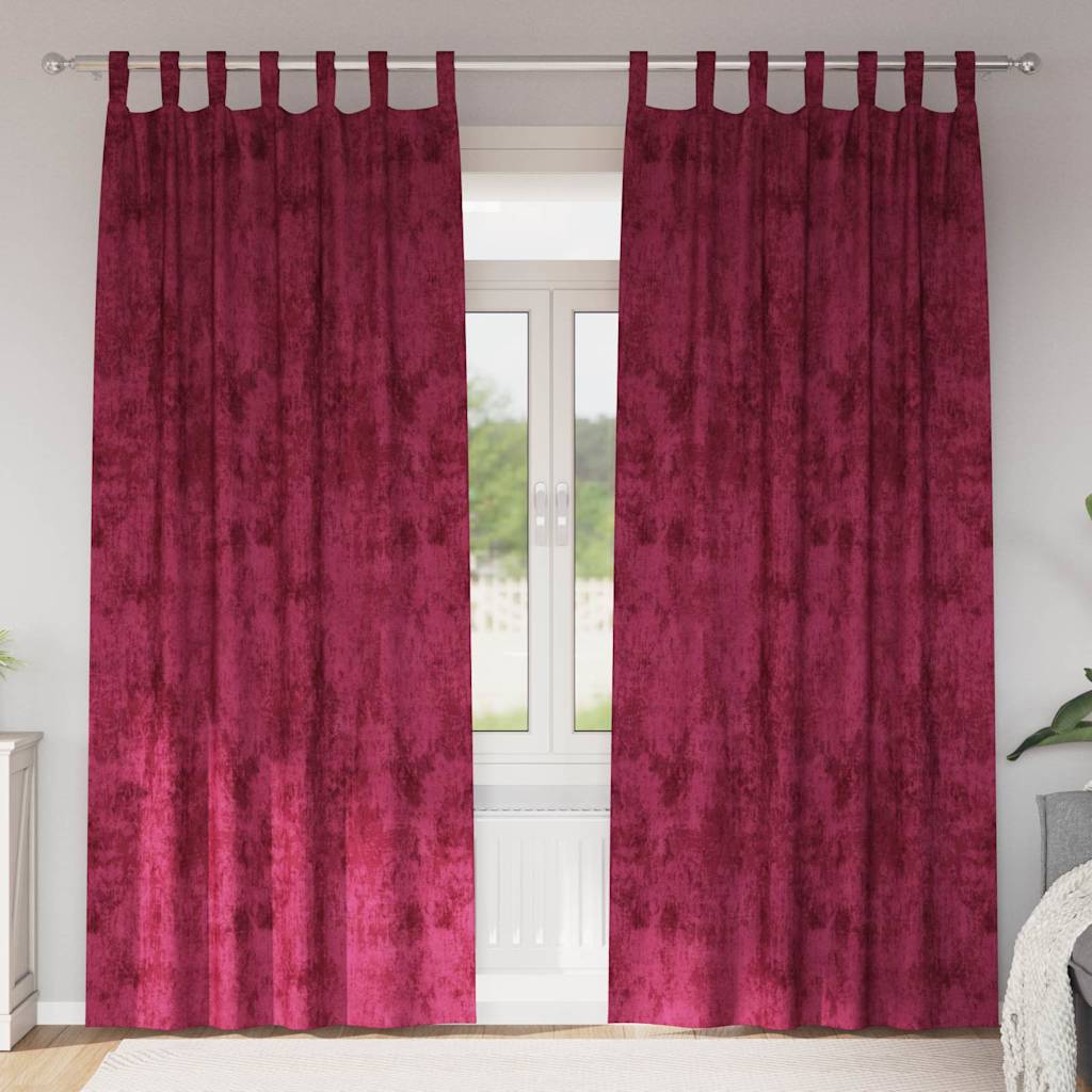 Cortine din catifea cu perdele 2 pcs bordo 260 x 140 cm Catifea