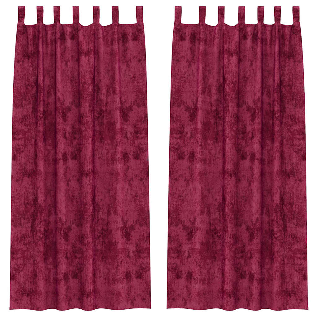 Cortine din catifea cu perdele 2 pcs bordo 260 x 140 cm Catifea