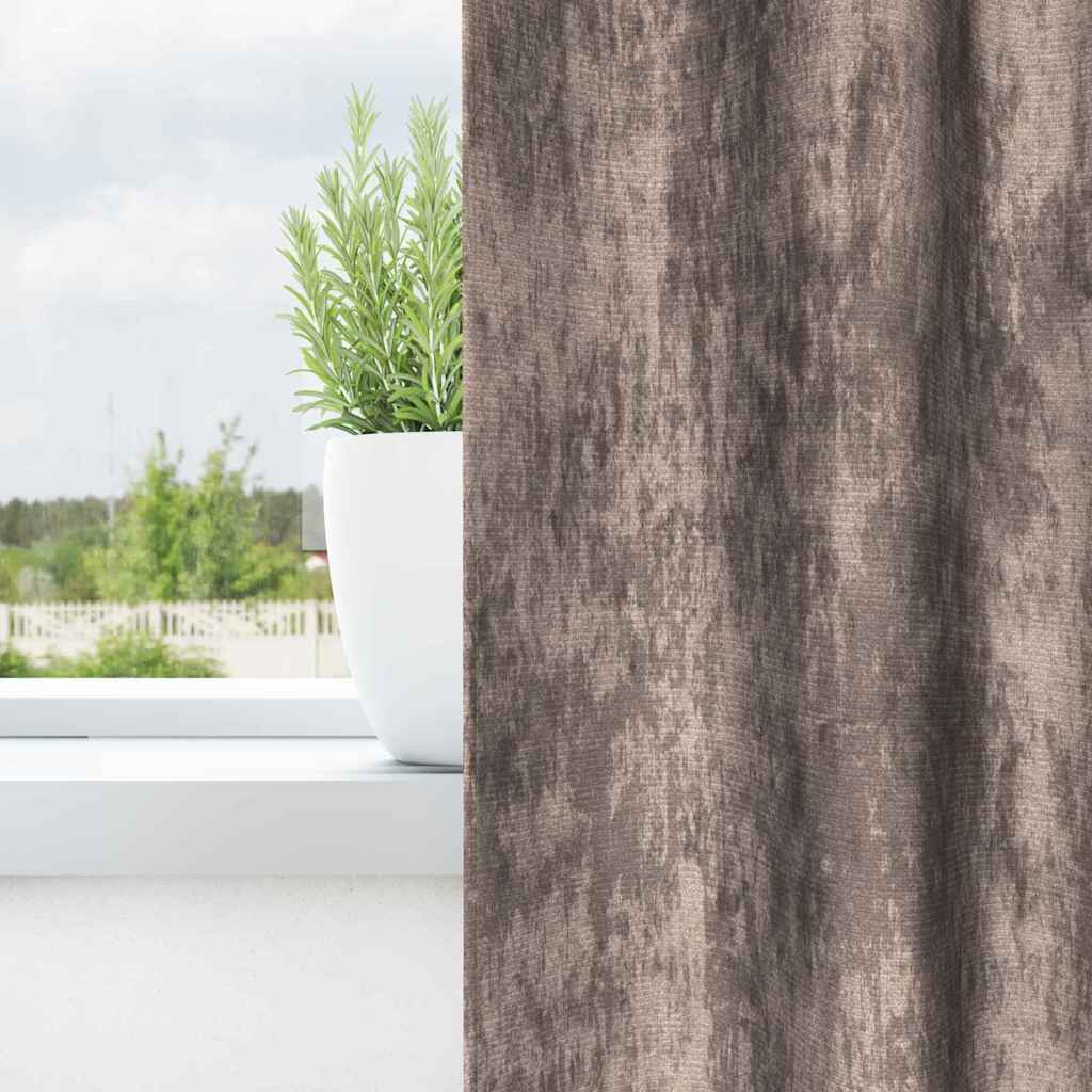 Cortine din catifea 2 pcs Cappuccino 260 x 140 cm Catifea