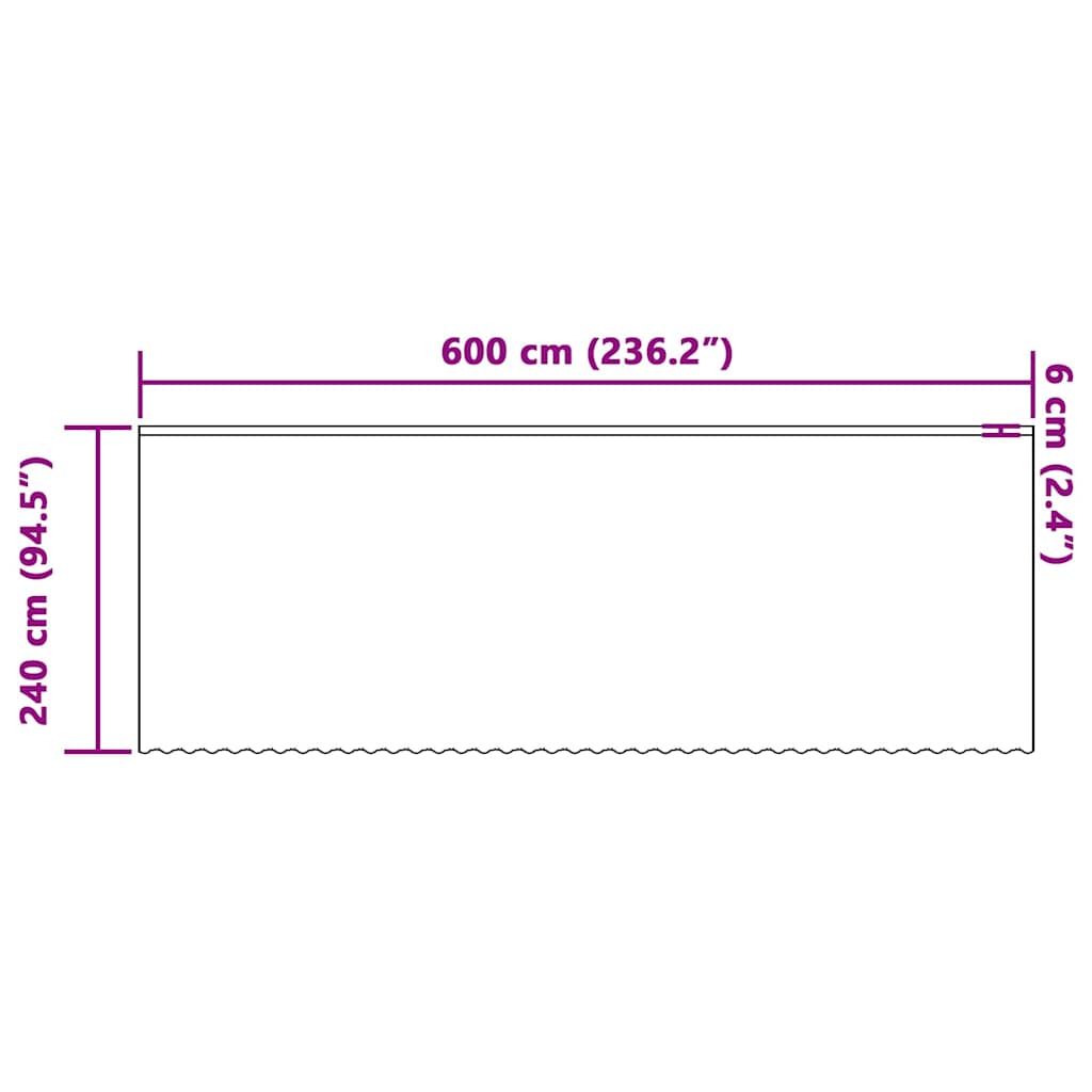 Cortină din Dantelă cu perdele Alb 240 x 600 cm Poliester