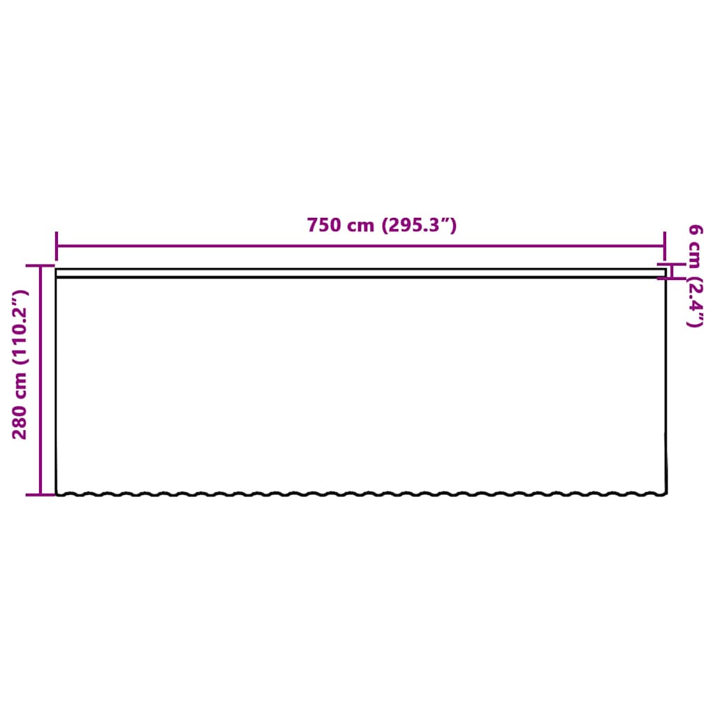 Cortină din Dantelă cu perdele Alb 280 x 750 cm Poliester