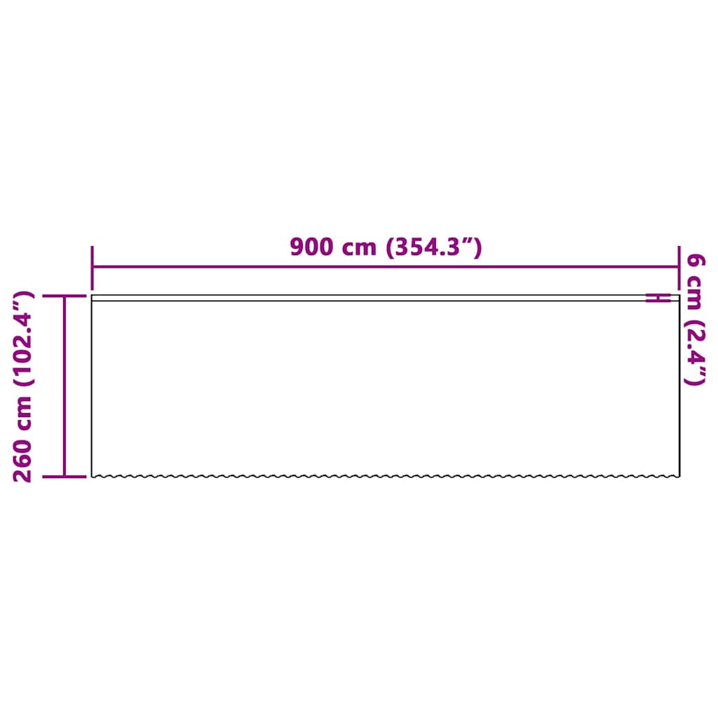 Cortină din Dantelă cu perdele Alb 260 x 900 cm Poliester