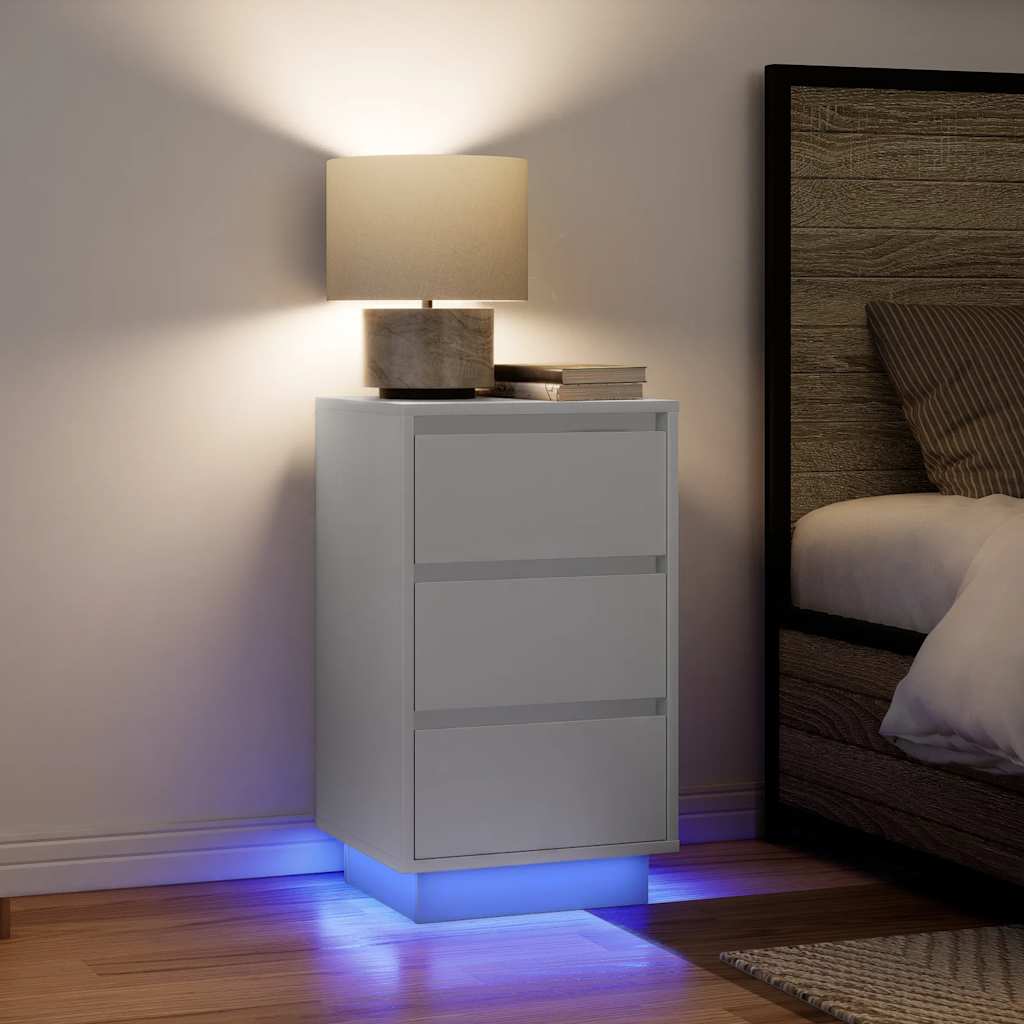 Noptiera cu lumini LED alb 38x34x65 cm
