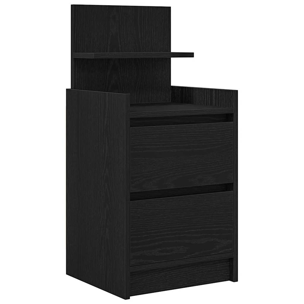 Noptiere cu 2 sertare 2 buc Negru 38x34x80 cm