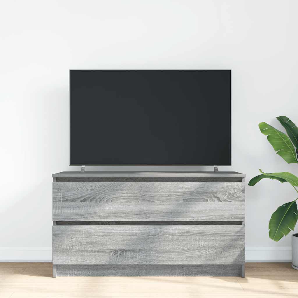 Comodă TV, gri sonoma, 100x35x54 cm, lemn compozit